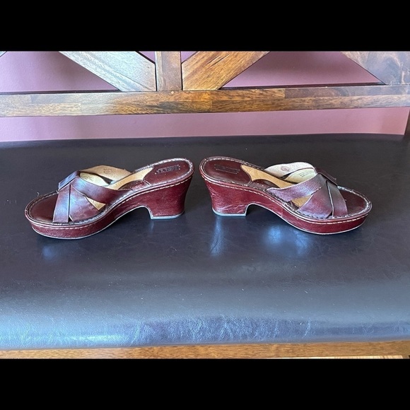 Born leather chunky strap slip on sandals size 7 - Picture 3 of 14